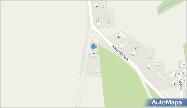 Kulice, Kasztanowa, 10, mapa Kulice