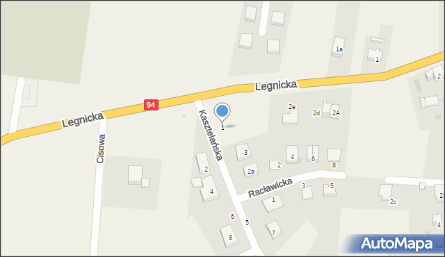 Kunice, Kasztelańska, 1, mapa Kunice