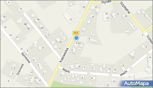 Kup, Katowicka, 7, mapa Kup