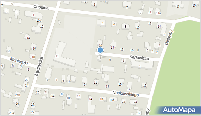 Kutno, Karłowicza, 7, mapa Kutno