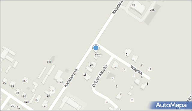Kutno, Kasztanowa, 22, mapa Kutno