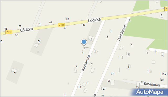 Kwiatkowice-Las, Kazimierza, 4, mapa Kwiatkowice-Las