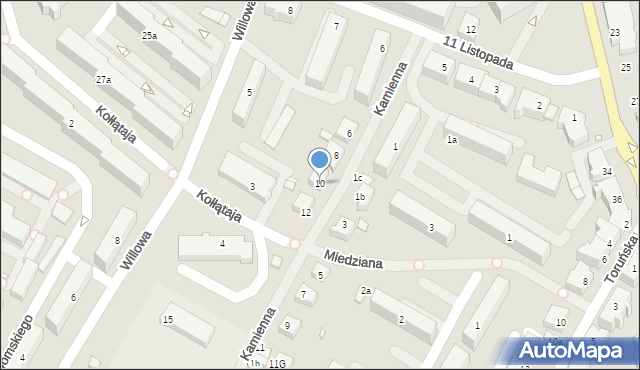 Kwidzyn, Kamienna, 10, mapa Kwidzyn