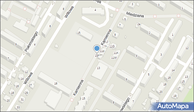 Kwidzyn, Kamienna, 11f, mapa Kwidzyn