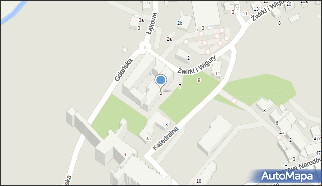 Kwidzyn, Katedralna, 5, mapa Kwidzyn