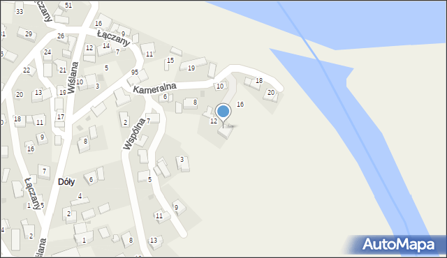 Łączany, Kameralna, 14, mapa Łączany