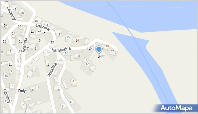 Łączany, Kameralna, 16, mapa Łączany