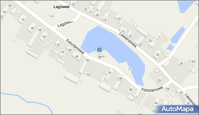 Łagówek, Kasztanowa, 25, mapa Łagówek