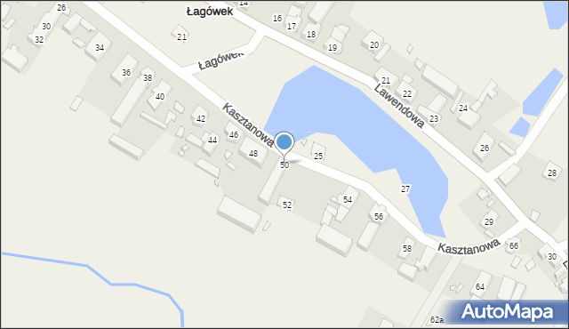 Łagówek, Kasztanowa, 50, mapa Łagówek