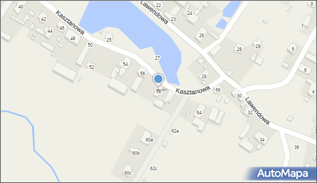 Łagówek, Kasztanowa, 58, mapa Łagówek