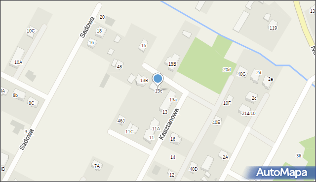 Łajski, Kasztanowa, 13c, mapa Łajski