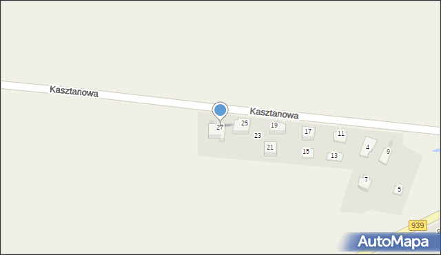 Łąka, Kasztanowa, 27, mapa Łąka