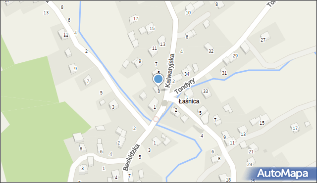 Lanckorona, Kalwaryjska, 3, mapa Lanckorona