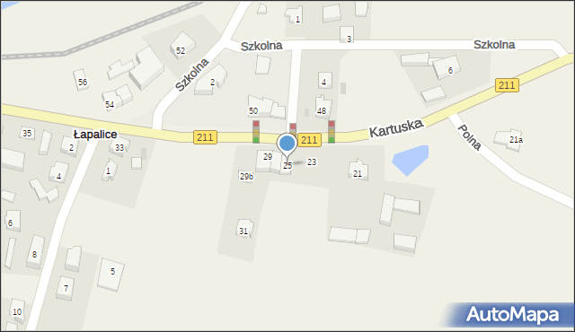 Łapalice, Kartuska, 25, mapa Łapalice