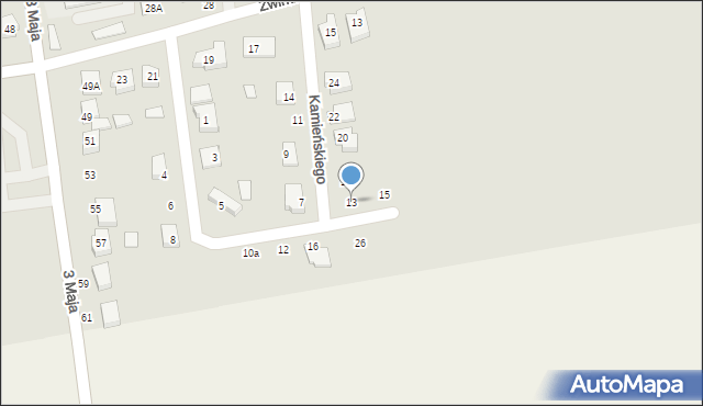 Łapy, Kamieńskiego-Huzara Kazimierza, kpt., 13, mapa Łapy