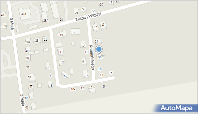Łapy, Kamieńskiego-Huzara Kazimierza, kpt., 20, mapa Łapy