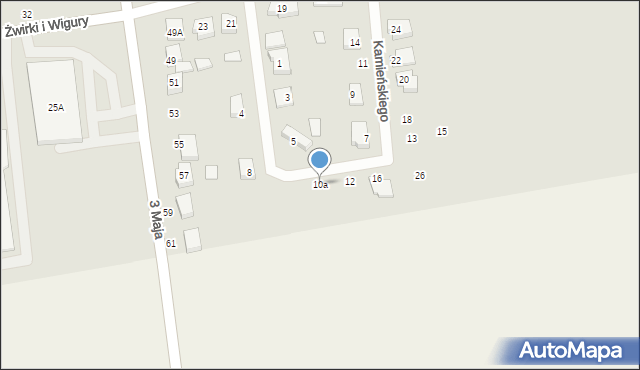Łapy, Kamieńskiego Kazimierza, kpt., 10a, mapa Łapy