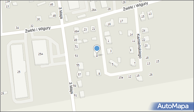 Łapy, Kamieńskiego Kazimierza, kpt., 4, mapa Łapy