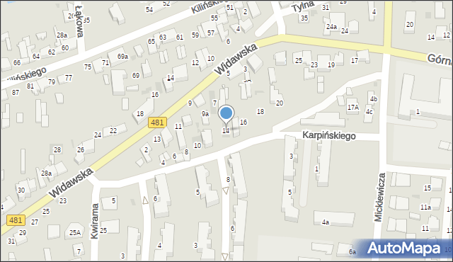 Łask, Karpińskiego Świętopełka, 14, mapa Łask