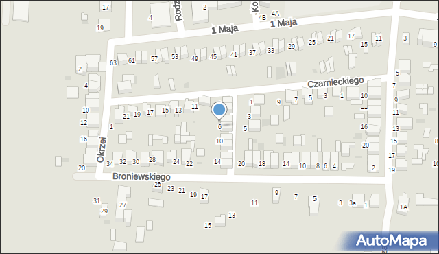 Łask, Kasprowicza Jana, 6, mapa Łask