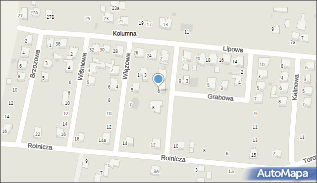 Łask, Kasztanowa, 6, mapa Łask