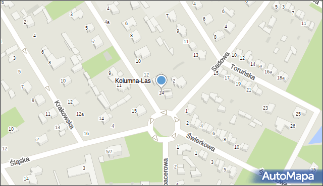 Łask, Katowicka, 14, mapa Łask