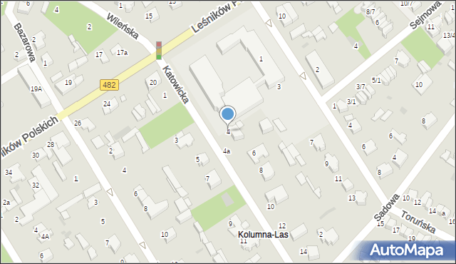 Łask, Katowicka, 4, mapa Łask