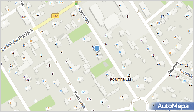 Łask, Katowicka, 7, mapa Łask