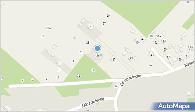 Lasy, Kalinowa, 35, mapa Lasy
