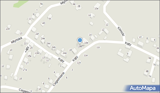 Łaziska Górne, Kąty, 14b, mapa Łaziska Górne