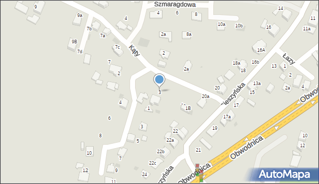 Łaziska Górne, Kąty, 3, mapa Łaziska Górne