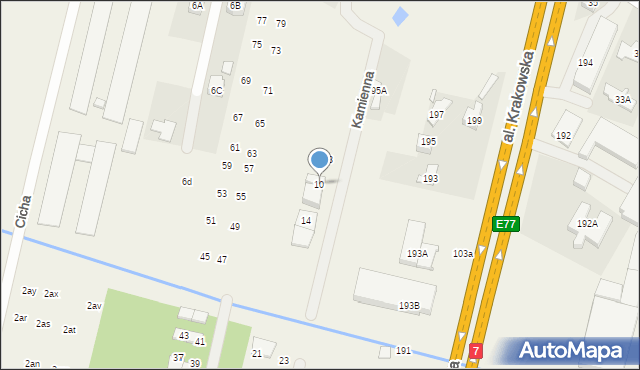 Łazy, Kamienna, 10, mapa Łazy