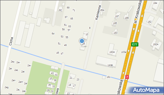 Łazy, Kamienna, 16, mapa Łazy