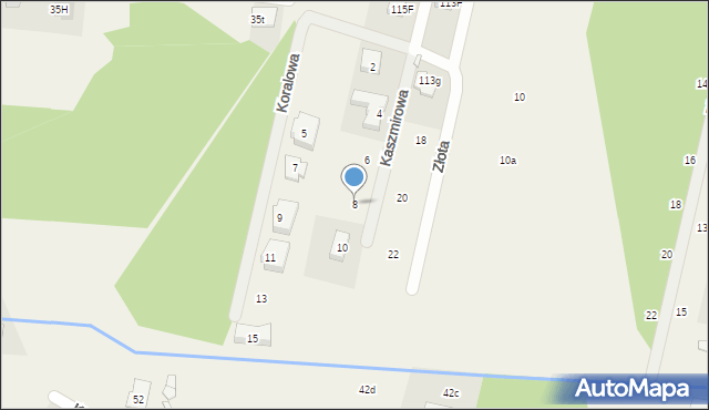 Łazy, Kaszmirowa, 8, mapa Łazy