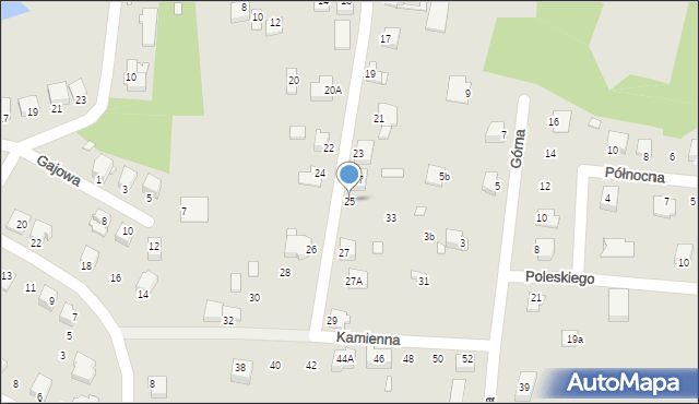 Łazy, Kamienna, 25, mapa Łazy