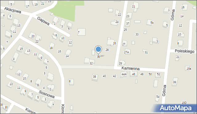 Łazy, Kamienna, 30, mapa Łazy