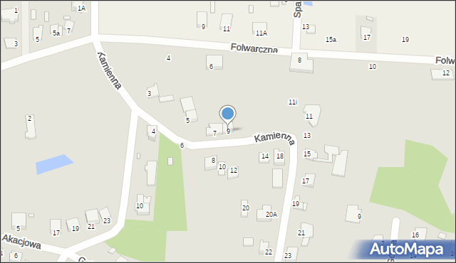 Łazy, Kamienna, 9, mapa Łazy
