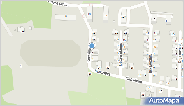 Łazy, Karskiego Jana, 6, mapa Łazy