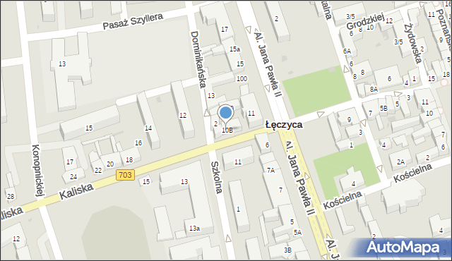 Łęczyca, Kaliska, 10B, mapa Łęczyca