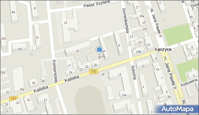 Łęczyca, Kaliska, 16, mapa Łęczyca