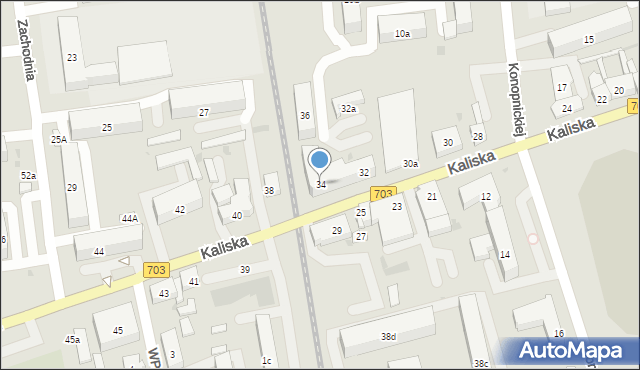 Łęczyca, Kaliska, 34, mapa Łęczyca