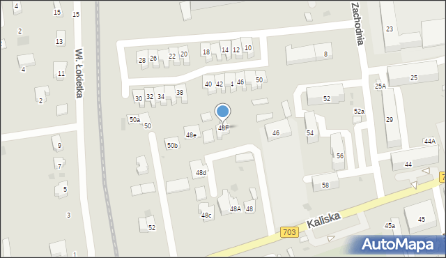 Łęczyca, Kaliska, 48F, mapa Łęczyca