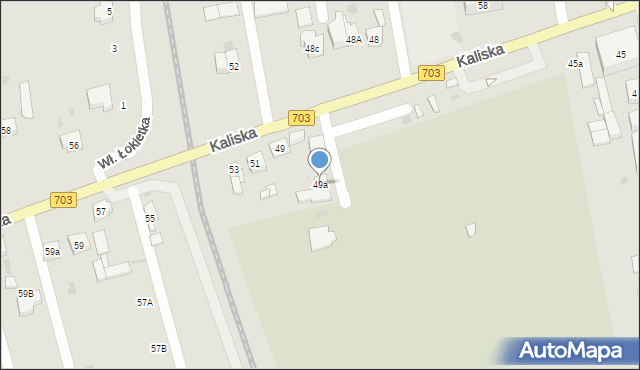 Łęczyca, Kaliska, 49a, mapa Łęczyca
