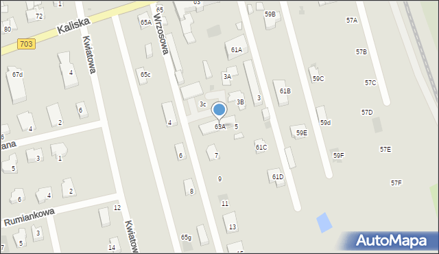 Łęczyca, Kaliska, 63A, mapa Łęczyca