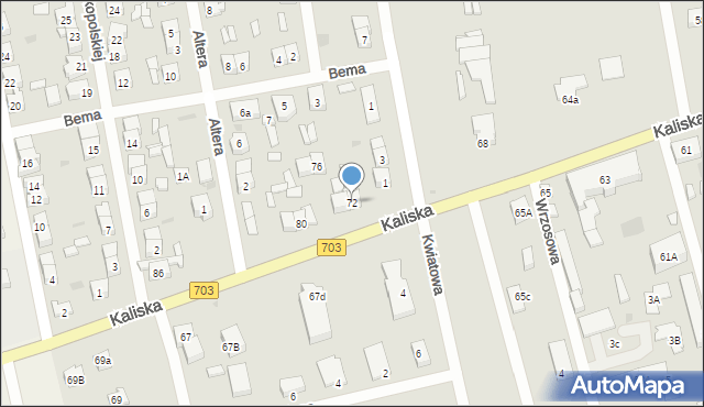 Łęczyca, Kaliska, 72, mapa Łęczyca