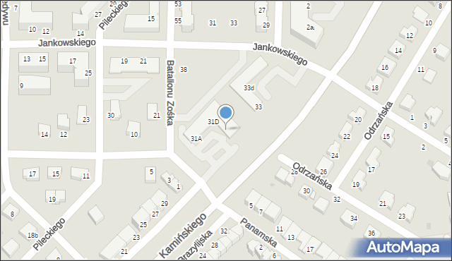 Legnica, Kamińskiego Aleksandra, dh., 31F, mapa Legnicy