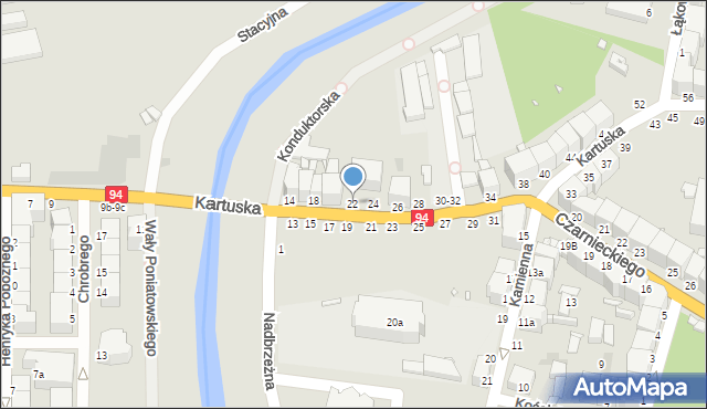 Legnica, Kartuska, 22, mapa Legnicy