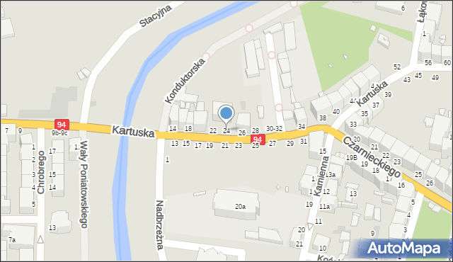 Legnica, Kartuska, 24, mapa Legnicy