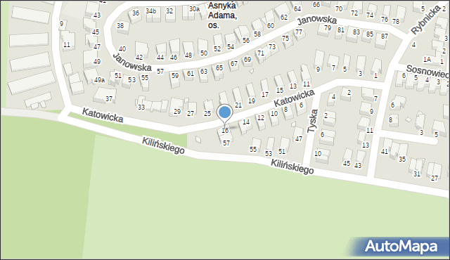 Legnica, Katowicka, 16, mapa Legnicy
