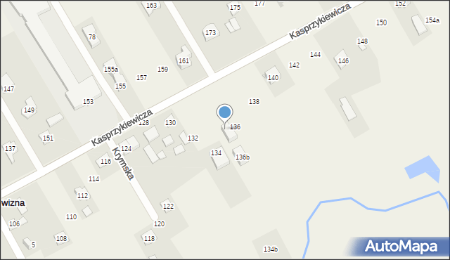 Leśniakowizna, Kasprzykiewicza, 136a, mapa Leśniakowizna